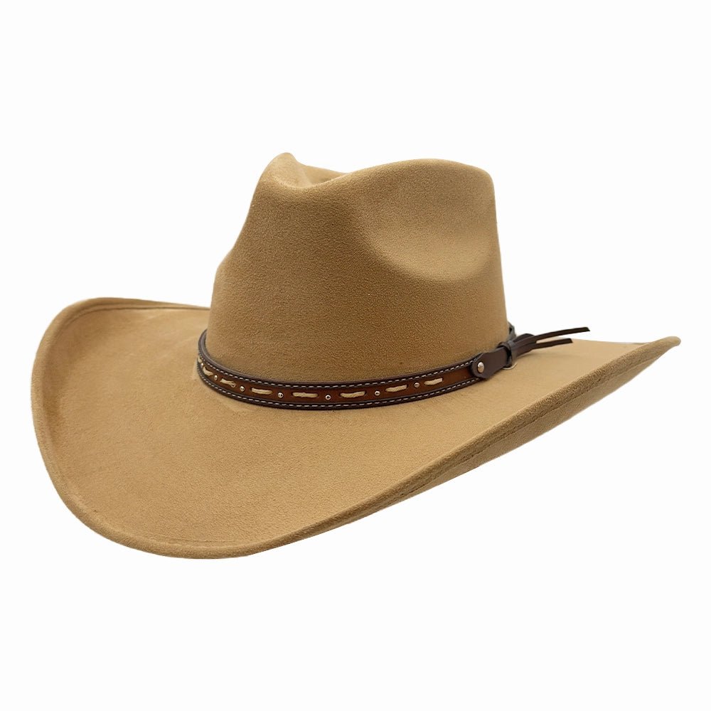 Ace High Mens Suede Teardrop Crown Rancher Cowboy Hat S M