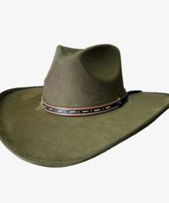 Ace High Mens Suede Teardrop Crown Rancher Cowboy Hat Olive S M
