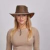 Crusher Womens Leather Crushable Outback Hat Bomber