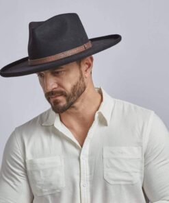 Hudson Mens Pencil Rim Felt Fedora Hat