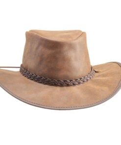 Crusher Mens Crushable Leather Outback Hat Bomber