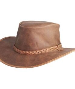 Crusher Mens Crushable Leather Outback Hat